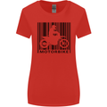 Motorbike Barcode Biker Motorcycle Womens Wider Cut T-Shirt Red