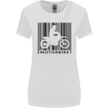 Motorbike Barcode Biker Motorcycle Womens Wider Cut T-Shirt White