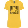 Motorbike Barcode Biker Motorcycle Womens Wider Cut T-Shirt Yellow