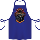 Motorbike Chopper Rebels Bikers Beers Cotton Apron 100% Organic Royal Blue