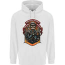 Motorbike Chopper Rebels Bikers Beers Mens 80% Cotton Hoodie White