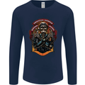 Motorbike Chopper Rebels Bikers Beers Mens Long Sleeve T-Shirt Navy Blue