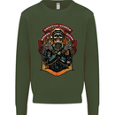 Motorbike Chopper Rebels Bikers Beers Mens Sweatshirt Jumper Forest Green