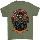 Motorbike Chopper Rebels Bikers Beers Mens T-Shirt 100% Cotton Military Green