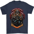 Motorbike Chopper Rebels Bikers Beers Mens T-Shirt 100% Cotton Navy Blue