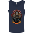 Motorbike Chopper Rebels Bikers Beers Mens Vest Tank Top Navy Blue