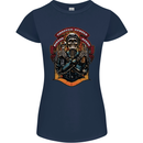 Motorbike Chopper Rebels Bikers Beers Womens Petite Cut T-Shirt Navy Blue