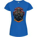 Motorbike Chopper Rebels Bikers Beers Womens Petite Cut T-Shirt Royal Blue