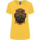 Motorbike Chopper Rebels Bikers Beers Womens Wider Cut T-Shirt Yellow
