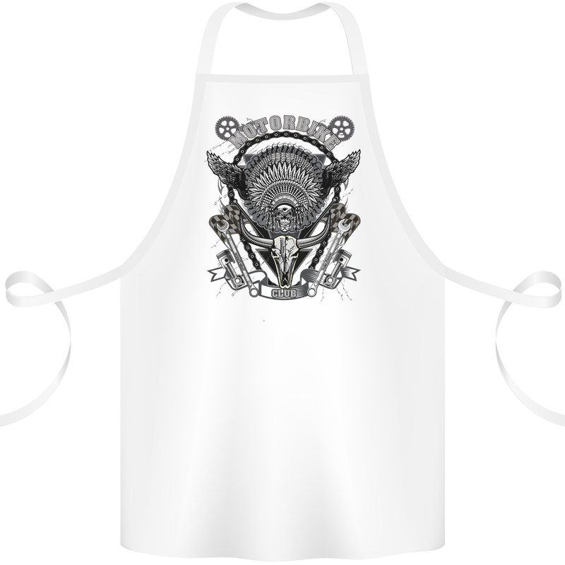 Motorbike Club Motorcycle Biker Cotton Apron 100% Organic White