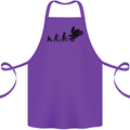 Motorbike Evolution Funny Biker Motorcycle Cotton Apron 100% Organic Purple