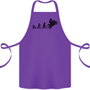Motorbike Evolution Funny Biker Motorcycle Cotton Apron 100% Organic Purple