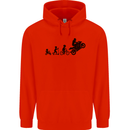 Motorbike Evolution Funny Biker Motorcycle Mens 80% Cotton Hoodie Bright Red