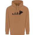 Motorbike Evolution Funny Biker Motorcycle Mens 80% Cotton Hoodie Caramel Latte