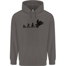 Motorbike Evolution Funny Biker Motorcycle Mens 80% Cotton Hoodie Charcoal