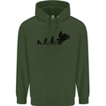 Motorbike Evolution Funny Biker Motorcycle Mens 80% Cotton Hoodie Forest Green