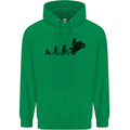 Motorbike Evolution Funny Biker Motorcycle Mens 80% Cotton Hoodie Irish Green