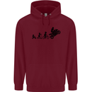 Motorbike Evolution Funny Biker Motorcycle Mens 80% Cotton Hoodie Maroon