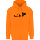 Motorbike Evolution Funny Biker Motorcycle Mens 80% Cotton Hoodie Orange