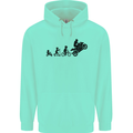 Motorbike Evolution Funny Biker Motorcycle Mens 80% Cotton Hoodie Peppermint