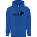 Motorbike Evolution Funny Biker Motorcycle Mens 80% Cotton Hoodie Royal Blue