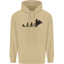 Motorbike Evolution Funny Biker Motorcycle Mens 80% Cotton Hoodie Sand