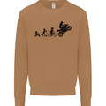 Motorbike Evolution Funny Biker Motorcycle Mens Sweatshirt Jumper Caramel Latte