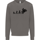 Motorbike Evolution Funny Biker Motorcycle Mens Sweatshirt Jumper Charcoal