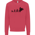 Motorbike Evolution Funny Biker Motorcycle Mens Sweatshirt Jumper Heliconia