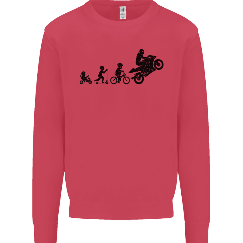 Motorbike Evolution Funny Biker Motorcycle Mens Sweatshirt Jumper Heliconia