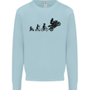 Motorbike Evolution Funny Biker Motorcycle Mens Sweatshirt Jumper Light Blue
