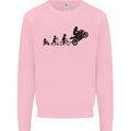 Motorbike Evolution Funny Biker Motorcycle Mens Sweatshirt Jumper Light Pink