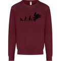 Motorbike Evolution Funny Biker Motorcycle Mens Sweatshirt Jumper Maroon