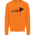 Motorbike Evolution Funny Biker Motorcycle Mens Sweatshirt Jumper Orange
