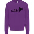 Motorbike Evolution Funny Biker Motorcycle Mens Sweatshirt Jumper Purple