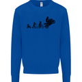 Motorbike Evolution Funny Biker Motorcycle Mens Sweatshirt Jumper Royal Blue