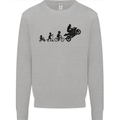 Motorbike Evolution Funny Biker Motorcycle Mens Sweatshirt Jumper Sports Grey