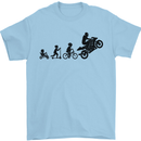 Motorbike Evolution Funny Biker Motorcycle Mens T-Shirt Cotton Gildan Light Blue
