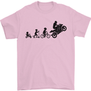 Motorbike Evolution Funny Biker Motorcycle Mens T-Shirt Cotton Gildan Light Pink