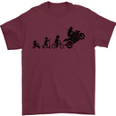 Motorbike Evolution Funny Biker Motorcycle Mens T-Shirt Cotton Gildan Maroon