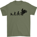 Motorbike Evolution Funny Biker Motorcycle Mens T-Shirt Cotton Gildan Military Green