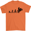 Motorbike Evolution Funny Biker Motorcycle Mens T-Shirt Cotton Gildan Orange