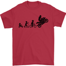 Motorbike Evolution Funny Biker Motorcycle Mens T-Shirt Cotton Gildan Red