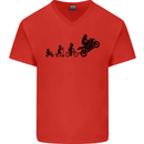 Motorbike Evolution Funny Biker Motorcycle Mens V-Neck Cotton T-Shirt Red
