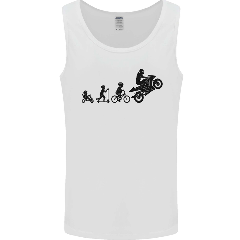 Motorbike Evolution Funny Biker Motorcycle Mens Vest Tank Top White