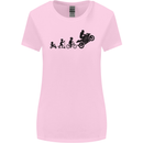 Motorbike Evolution Funny Biker Motorcycle Womens Wider Cut T-Shirt Light Pink