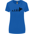 Motorbike Evolution Funny Biker Motorcycle Womens Wider Cut T-Shirt Royal Blue