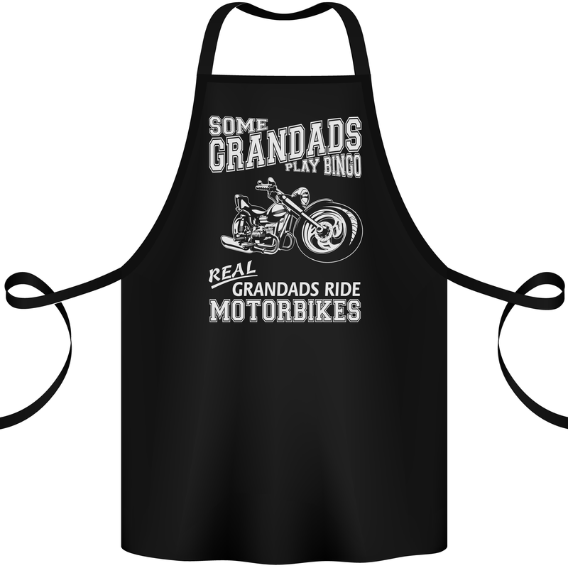 Motorbike Grandads Bingo Biker Motorcycle Cotton Apron 100% Organic Black