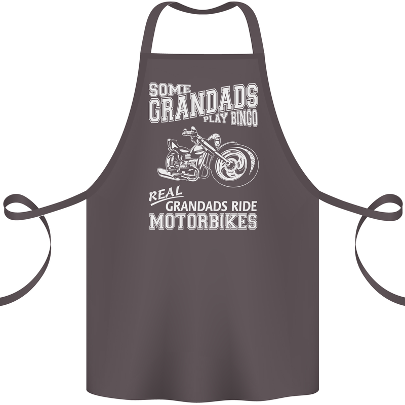 Motorbike Grandads Bingo Biker Motorcycle Cotton Apron 100% Organic Dark Grey