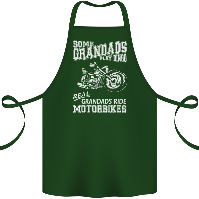 Motorbike Grandads Bingo Biker Motorcycle Cotton Apron 100% Organic Forest Green